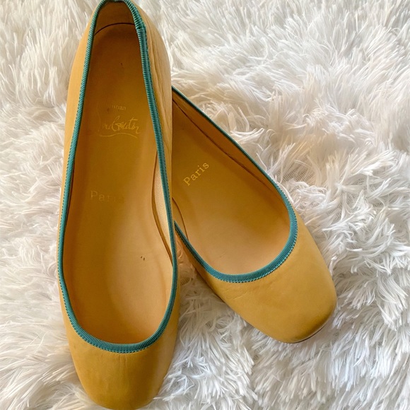Christian Louboutin Shoes - Christian Louboutin Nude Square Toe Ballet Flats
